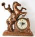 Grande horloge  cowboy  pour chemine, fini cuivr, Snider Clock Corporation (lectrique)