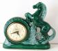 Horloge-lampe tl lectrique, botier en porcelaine, vert fonc, Snider Clock Corporation