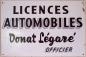 Donat Lgar, officier Licences automobiles