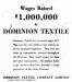 Annonce d'augmentation de paie des employs, Dominium Textile