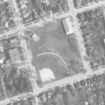 Vue aérienne du parc municipal en 1989