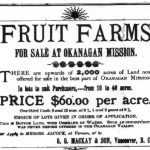 Annonce de Mackay concernant des « Fermes fruitières à vendre », 1891