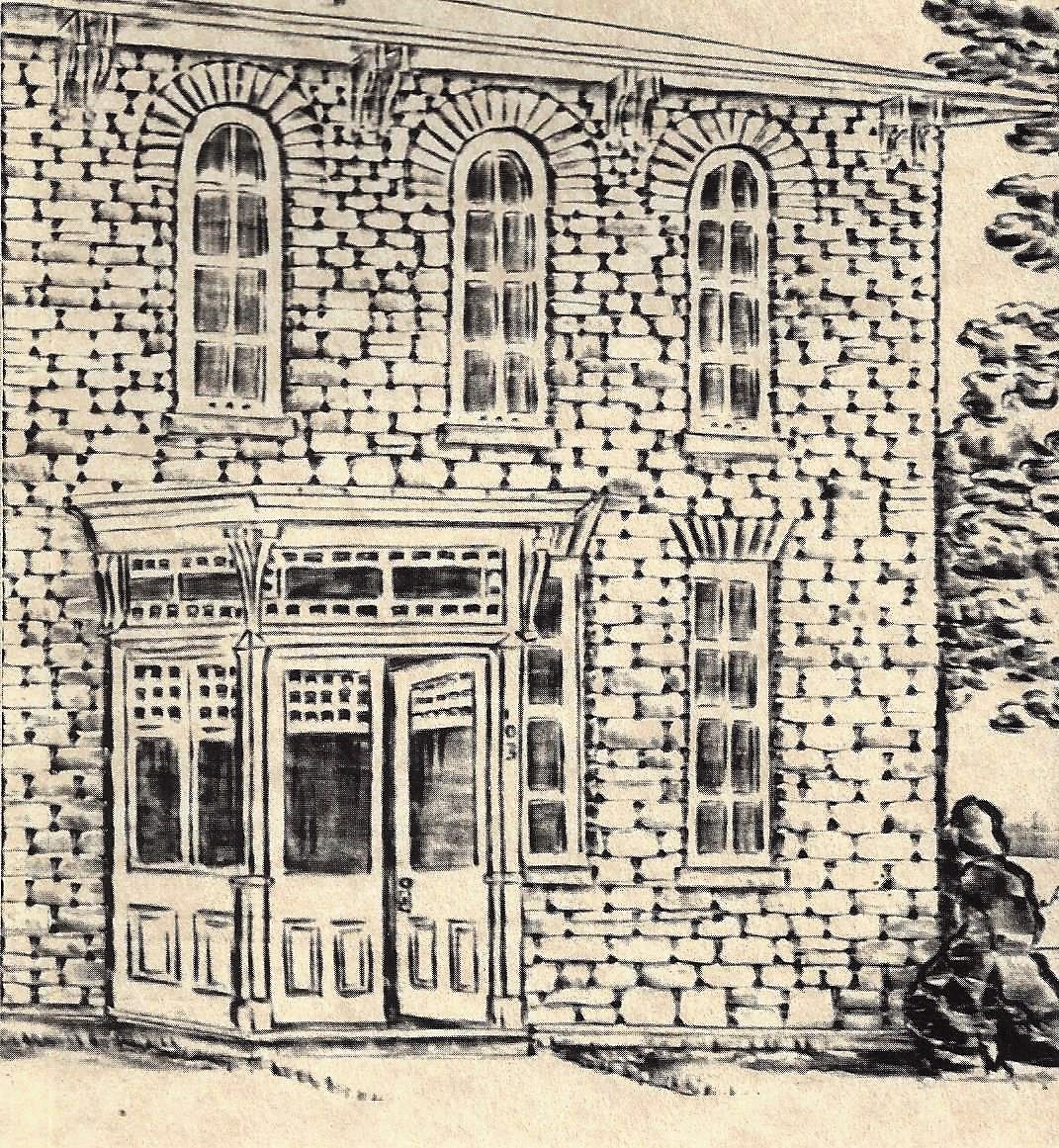 Dessin de la façade de la maison du médecin, à Almonte, années 1960