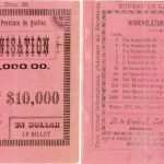 Billets de loterie de colonisation, premier billet, première série