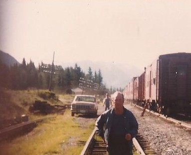 Pad Hayse sur le chantier du chemin de fer 1978