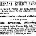 « Literary Entertainment to Raise Funds for a Library » (Divertissement littéraire afin de recueillir des fonds pour une bibliothèque)
