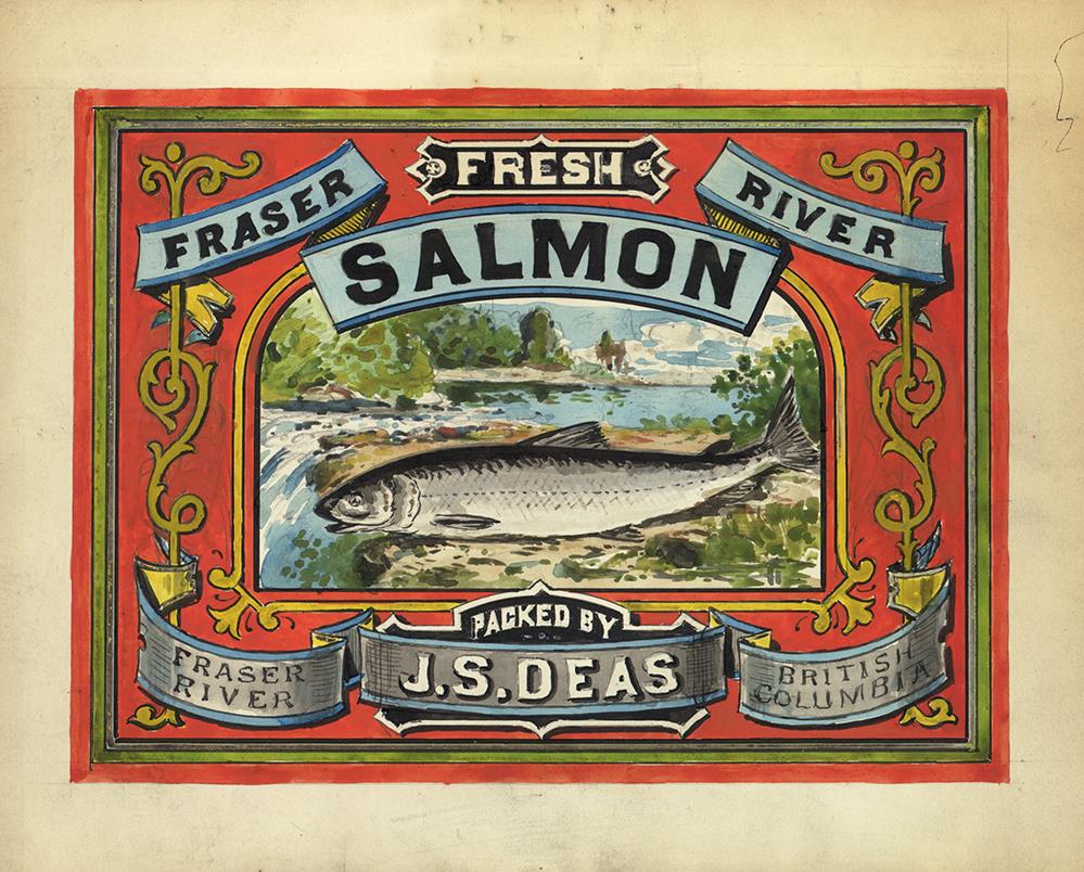Étiquette décorative pour les boîtes de saumon