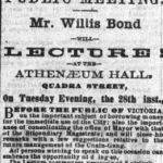 Assemblée publique. M. Willis Bond livrera une conférence