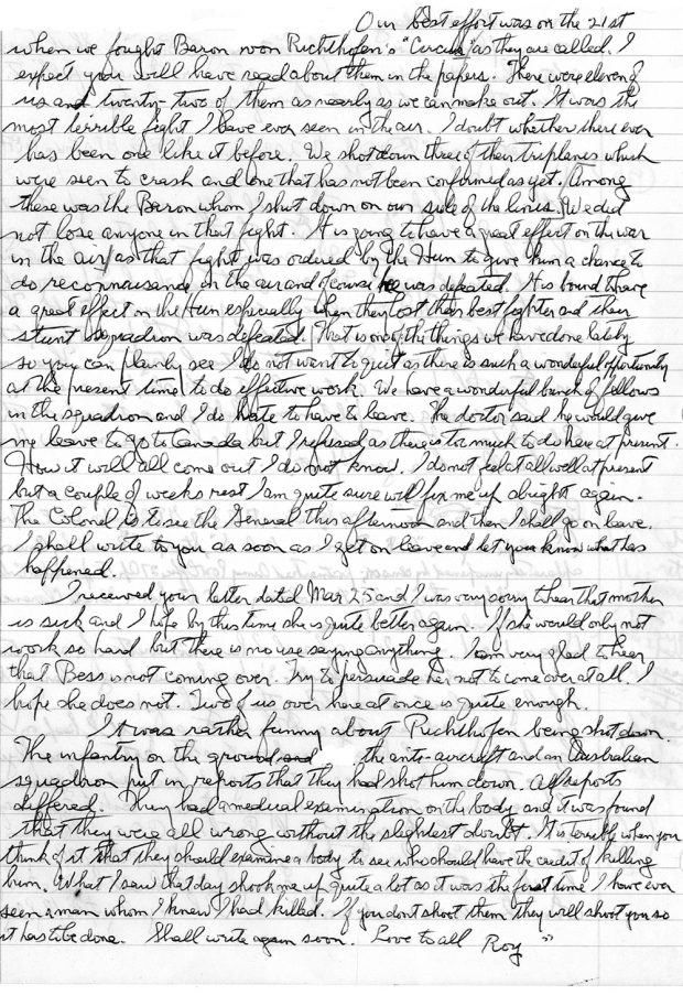 Photocopie d’une lettre manuscrite.