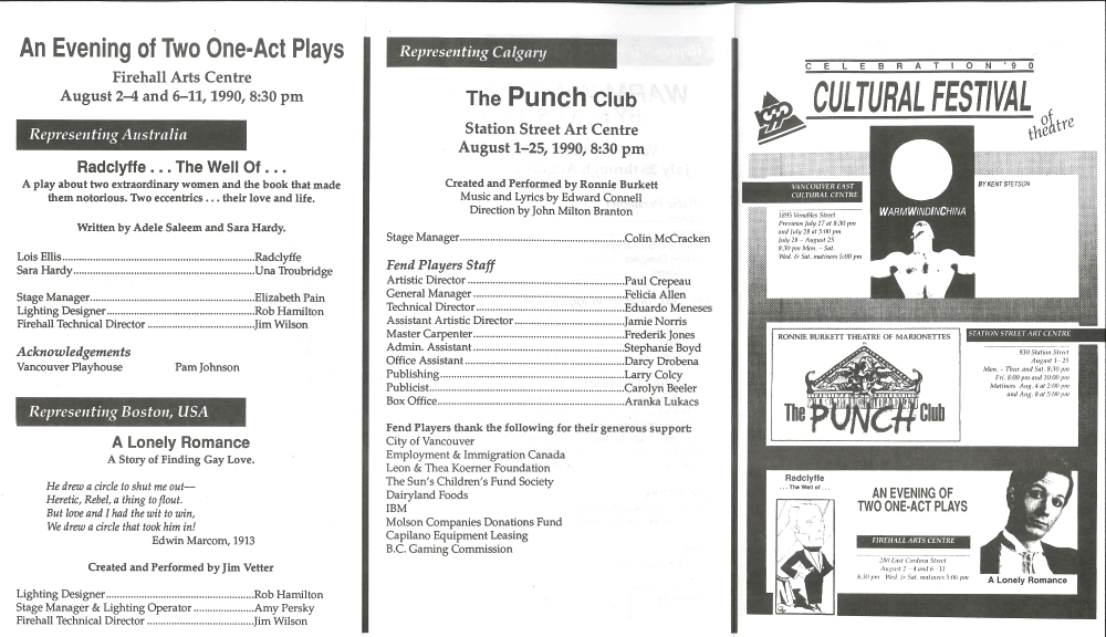  Festival culturel de théâtre Playbill 