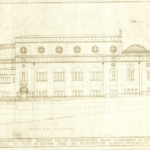 Dessin architectural, édifice de la Shaar Hashomayim à Westmount, vue de côté
