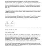Lettre à la congrégation, 13 mars 2020