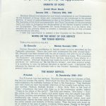 Supplément au Shabbat Shirah, 1956