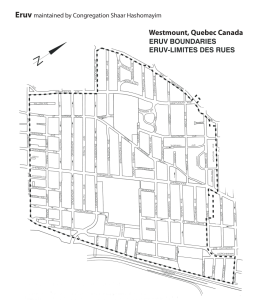 Une carte montrant les limites de l’érouv dans la municipalité de Westmount.