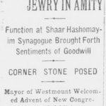 Amitié chrétienne et judaïque, Montreal Gazette, 11 novembre 1921