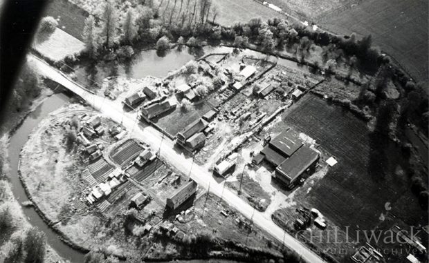 Photographie aérienne en noir et blanc du quartier chinois sud 