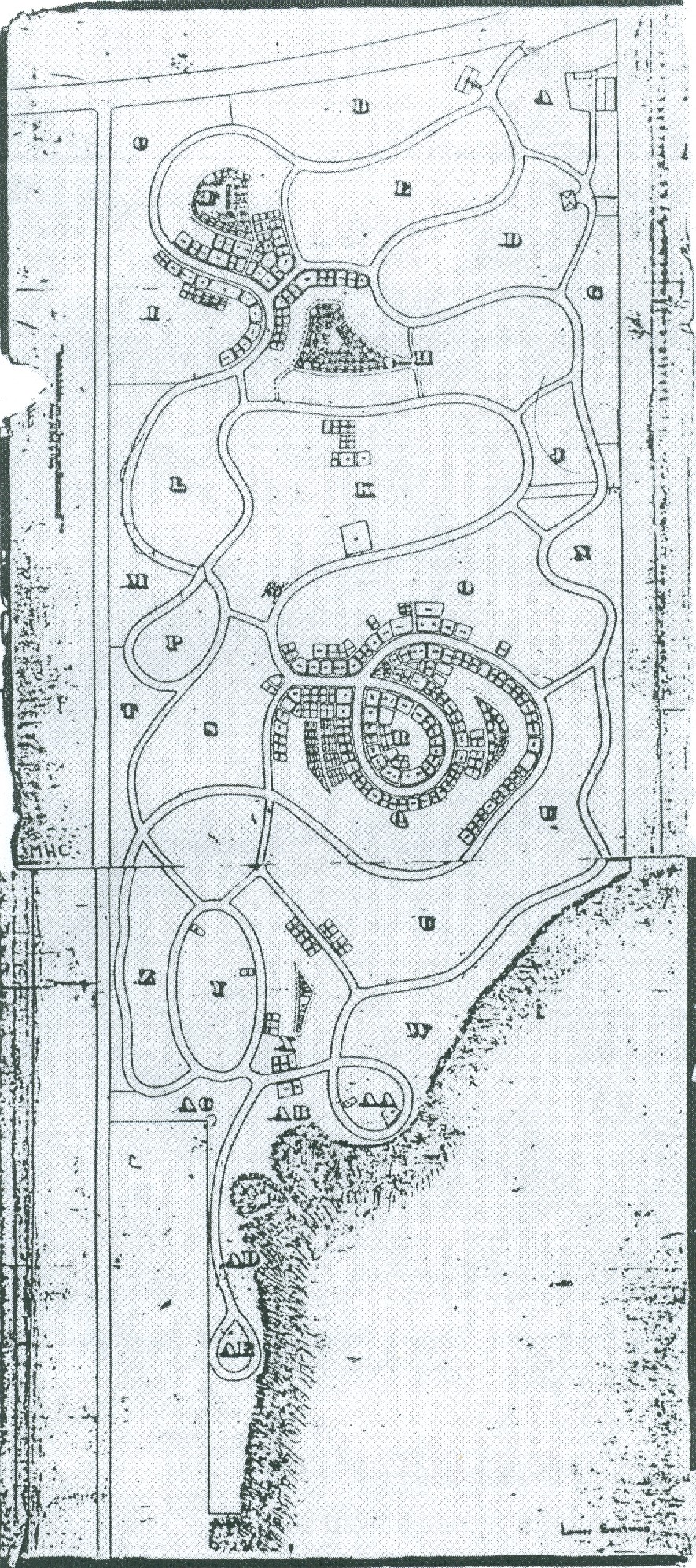 Photo noir et blanc d'un dessin de plan