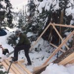 Charpente de la remise de bois du refuge Wendy Thompson