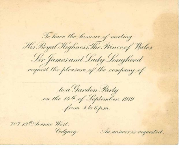 Invitation à la réception dans le jardin de Beaulieu en compagnie du prince de Galles