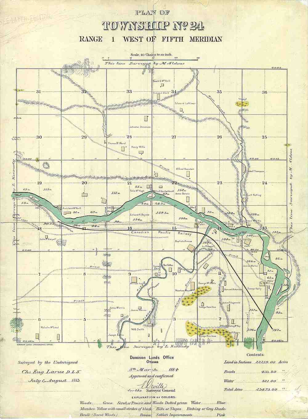 Carte de Calgary, 1883