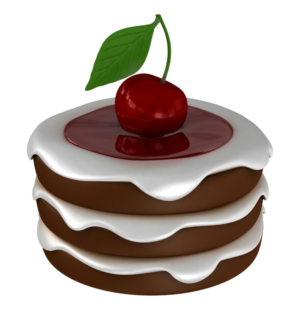 Une cerise sur un gâteau étagé au chocolat