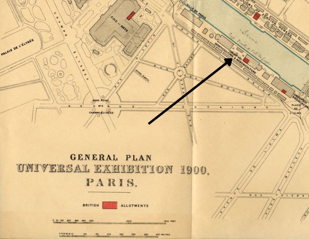 Plan des emplacements des pavillons de l'exposition universel de Paris, 1900