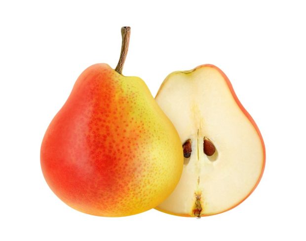 Une poire coupée en deux
