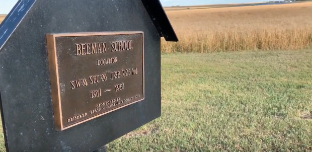 Repère indiquant l’emplacement de l’école de Beeman, 1911-1951.