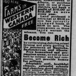 Une publicité incite la colonisation de l’ouest canadien, 1911
