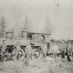 La première locomotive du Chemin de fer Canadien Pacifique à Fernie, C.-B.