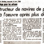 Article de journal relatant les 45 années d’expérience de Monsieur Lachance