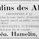 Publicité de l’hôtel Jardins des Alliés, 1917