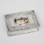 Boîtier en argent avec l’effigie d’un saumon