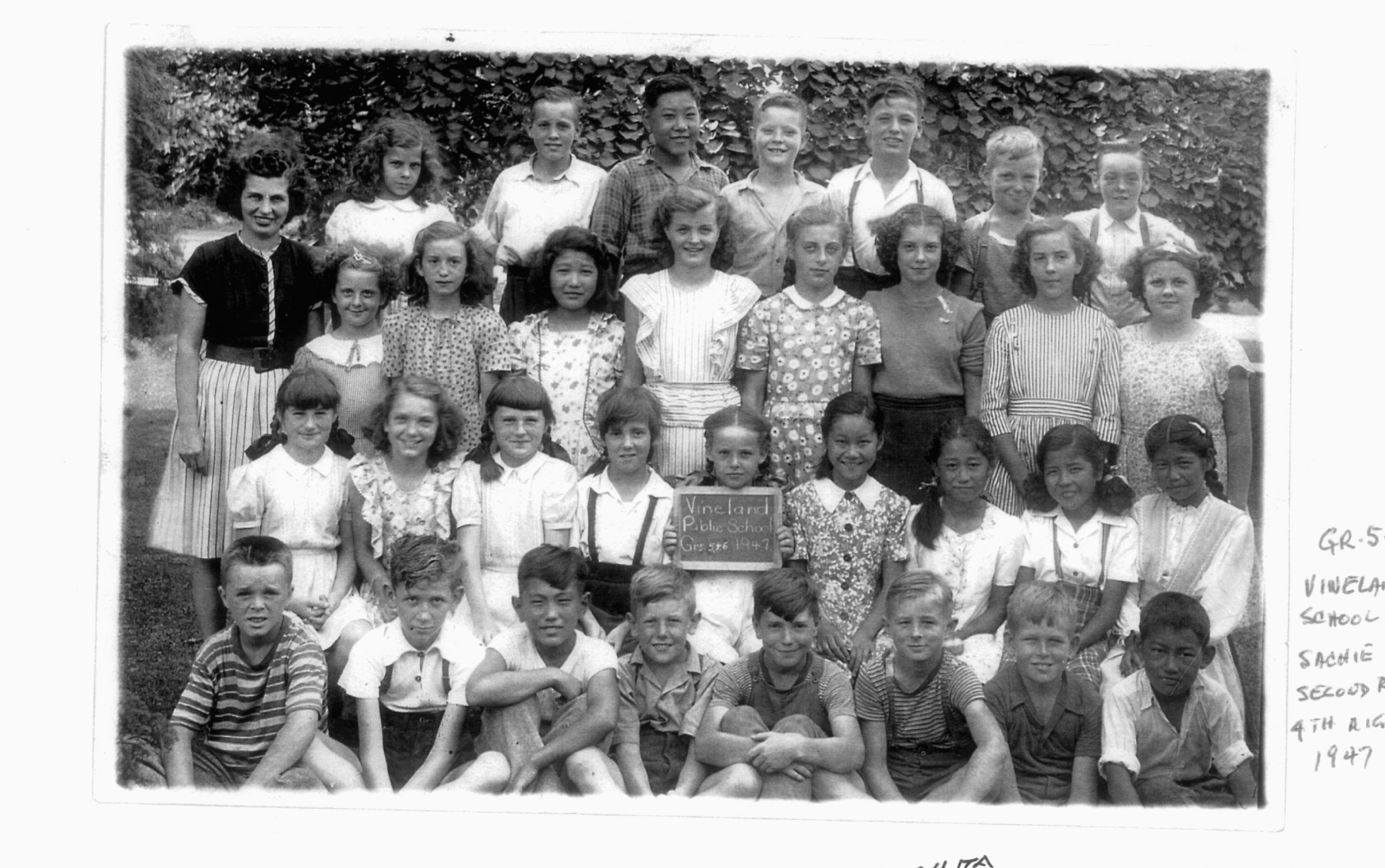 Photo de classe de la cinquième année de l'école Vineland