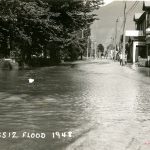 L’avenue Pioneer lors de l’inondation de 1948