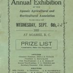 Liste des prix de l’Agassiz Fall Fair, 1920