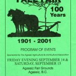 Programme des événements de l’Agassiz Fall Fair, 2001