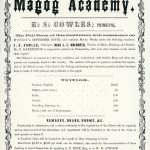 Publicité de la Magog Academy (1861)