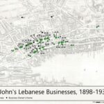Carte des entreprises et résidences libanaises de St. John’s de 1898 à 1936