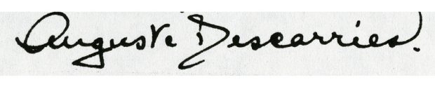 Signature d'Auguste Descarries.