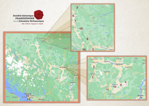 Carte du sud de la C.-B. et deux photos détaillées