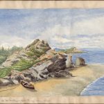 Aquarelle de Lady Agnes Macdonald : « At the Bathing Place »