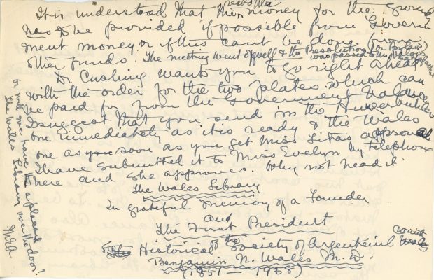 Lettre manuscrite de Maude Abbott è Mrs. Kuhring, 5 février 1939, papier sépia et encre noire et violette. Elle mentionne qu’elle n’était pas assez bien pour le voyage en train et en voiture jusqu’à Lachute, répond et pose des questions en lien avec la dernière lettre de Mrs. Kuhring sur les affaires du Musée, explique que sa convalescence est douloureuse à cause d’une fracture et d’une ancienne blessure.
