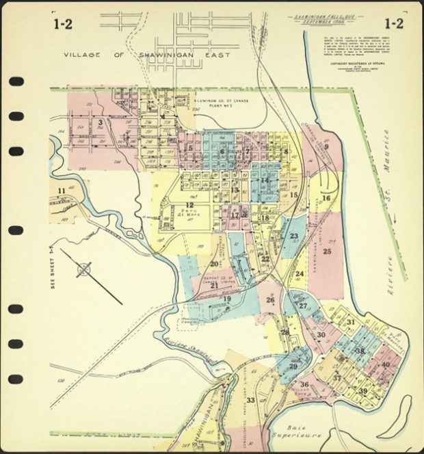 Carte en couleur du quartier Saint-Marc de Shawinigan. 