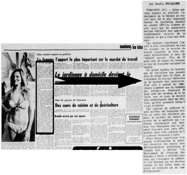 Une coupure de presse du journal Le Nouvelliste présentant un article signé par la journaliste torontoise Sandra Ingalsbe. 