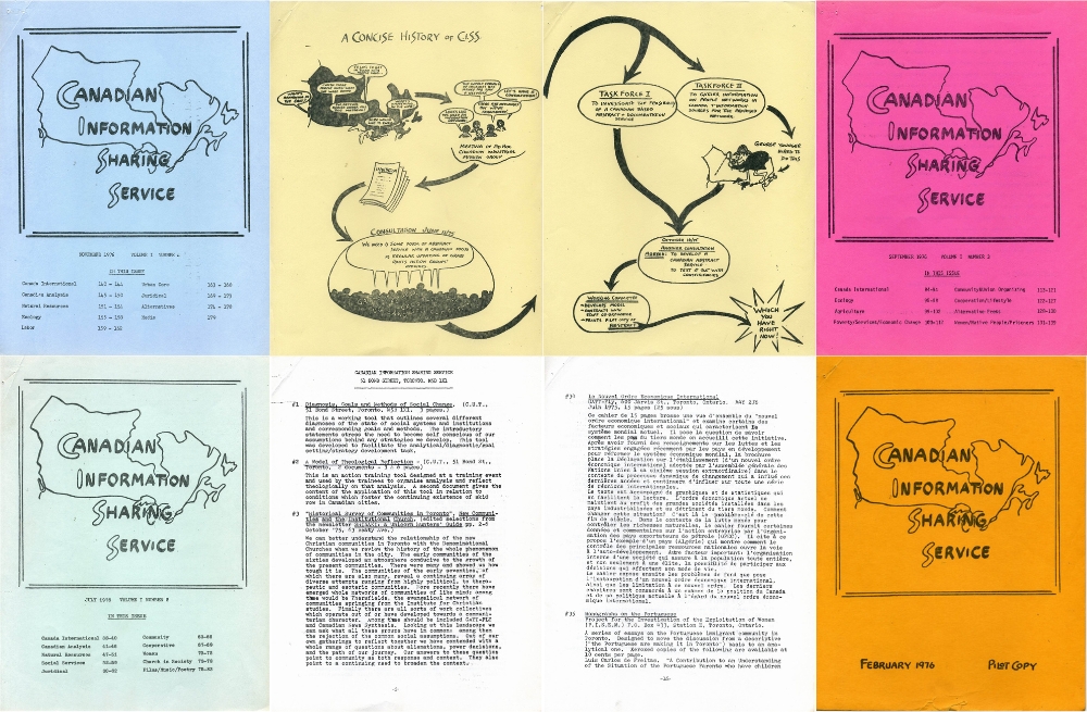 Collage de communiqués du Service canadien des renseignements.