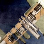 Vue axonométrique du concept proposé en 1991 pour la réhabilitation du Site des Moulins