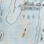 Plan du noyau villageois du Sault, vraisemblablement dressé entre 1726 et 1749 (détail)