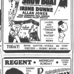 Publicité des cinémas Mayfair et Regent