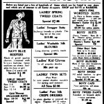 Publicité de presse du magasin Bassen’s, 1936